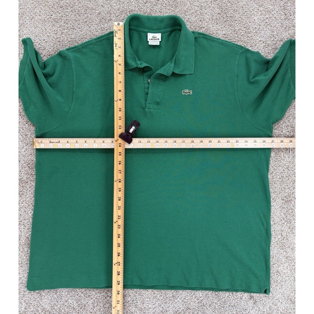 Lacoste DEVANLAY Classic Fit 100% Cotton Polo Shirt Men's FR 9 US 4XL Green Knit - Picture 8 of 9